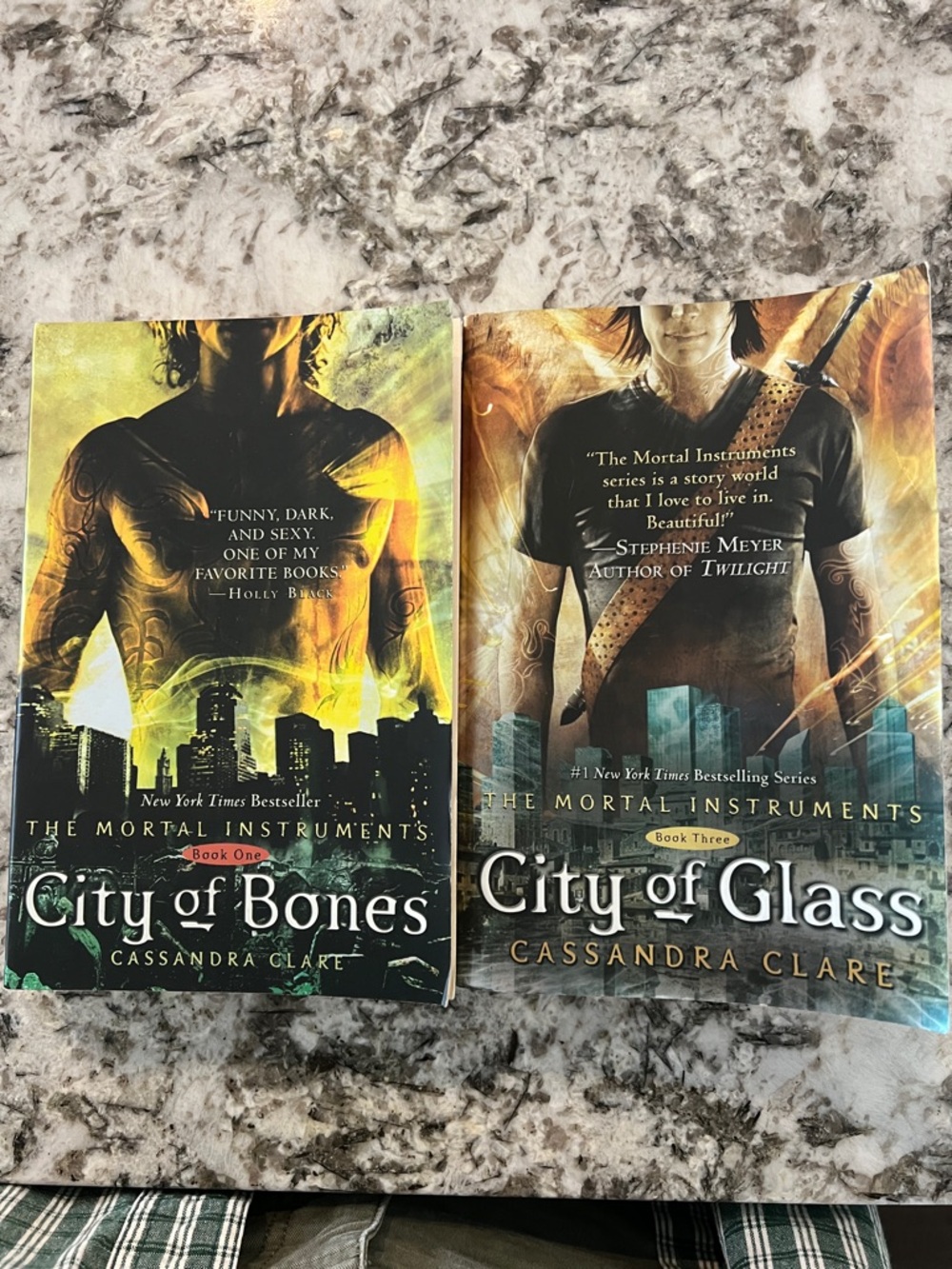 The mortal Instruments: city of bones and city of glass books
